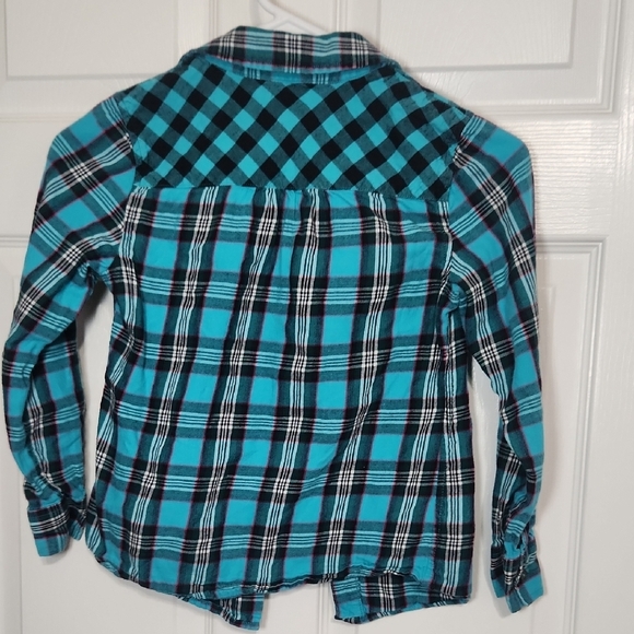 Blue and Black Plaid Button Down Shirt - Picture 3 of 4